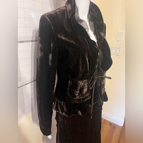 Dark brown coffee dead poets society Bohemia long skirt and blazer set Medium - Picture 10 of 14